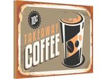 Vianmo Insegna In Legno 20X30 Cm Kaffee Coffee Takeaway