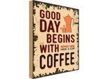 Vianmo Insegna In Legno 18X12 Cm Kaffee Good Day Begins Coffee