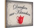 Vianmo Insegna In Legno 20X30 Cm Kaffee DraußEn Nur KäNnchen