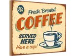 Vianmo Insegna In Legno 12X18 Cm Kaffee Fresh Brewed Coffee