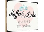 Vianmo Insegna In Legno 20X30 Cm Kaffee Und Liebe Heiß Am Besten