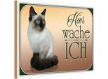 Vianmo Insegna In Legno 12X18 Cm Katze Birma Katze Hier Wache Ich