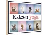 Vianmo Insegna In Legno 20X30 Cm Katze Katzen Yoga