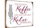 Vianmo Insegna In Legno 20X30 Cm Katze Vor Dem Ersten Kaffee Nur Katze