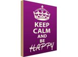 Vianmo Insegna In Legno 30X20 Cm Keep Calm And Be Happy