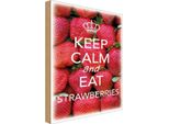 Vianmo Insegna In Legno 30X20 Cm Keep Calm And Eat Strawberries