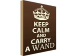 Vianmo Insegna In Legno 30X20 Cm Keep Calm And Carry A Wand