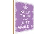 Vianmo Insegna In Legno 18X12 Cm Keep Calm And Just Smile:
