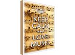 Vianmo Insegna In Legno 30X20 Cm Keep Calm And Love Music