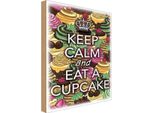 Vianmo Insegna In Legno 18X12 Cm Keep Calm And Eat A Cupcake