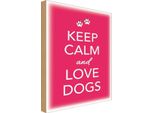 Vianmo Insegna In Legno 18X12 Cm Keep Calm And Love Dogs Hund