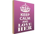 Vianmo Insegna In Legno 30X20 Cm Keep Calm And Love Her