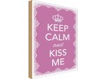 Vianmo Insegna In Legno 30X20 Cm Keep Calm And Kiss Me Krone