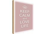 Vianmo Insegna In Legno 30X20 Cm Keep Calm And Love Life