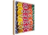 Vianmo Insegna In Legno 30X20 Cm Keep Calm And Love Candy