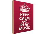 Vianmo Insegna In Legno 30X20 Cm Keep Calm And Play Music Krone