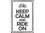 Vianmo Insegna In Legno 30X20 Cm Keep Calm And Ride On