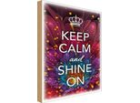 Vianmo Insegna In Legno 30X20 Cm Keep Calm And Shine On