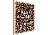 Vianmo Insegna In Legno 18X12 Cm Keep Calm Love Leopard Print