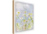 Vianmo Insegna In Legno 18X12 Cm Keep Calm And Smile On Krone