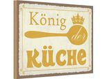Vianmo Insegna In Legno 12X18 Cm KöNig Der KüChe Krone