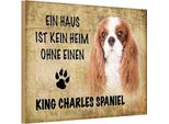 Vianmo Insegna In Legno 20X30 Cm King Charles Spaniel Hund