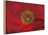 Vianmo Insegna In Legno 12X18 Cm Bandiera Kirgisistan Kyrgyzstan Rost