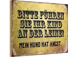 Vianmo Insegna In Legno 12X18 Cm Kinder An Der Leine Hund Angst