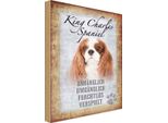 Vianmo Insegna In Legno 18X12 Cm King Charles Spaniel Hund