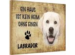 Vianmo Insegna In Legno 20X30 Cm Labrador Hund Ohne Kein Heim