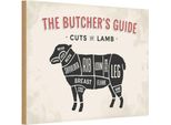 Vianmo Insegna In Legno 20X30 Cm Lamm Lamb Cuts Metzgerei Fleisch