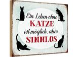 Vianmo Insegna In Legno 20X30 Cm Leben Ohne Katze Sinnlos