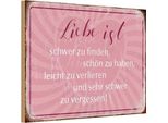 Vianmo Insegna In Legno 12X18 Cm Liebe Ist Schwer Zu Finden