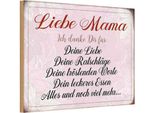 Vianmo Insegna In Legno 20X30 Cm Liebe Mama Ich Danke Dir Liebe