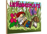 Vianmo Insegna In Legno 12X18 Cm Lieblingsplatz Zwerg Im Garten