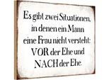 Vianmo Insegna In Legno 12X18 Cm Mann Frau Vor Nach Der Ehe