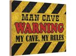 Vianmo Insegna In Legno 12X18 Cm Man Cave Warning My Cave Rules