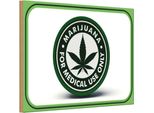 Vianmo Insegna In Legno 12X18 Cm Marijuana For Medical Use Only
