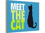 Vianmo Insegna In Legno 12X18 Cm Meet The Cat Katze