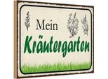 Vianmo Insegna In Legno 12X18 Cm Mein KräUtergarten Garten