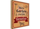 Vianmo Insegna In Legno 18X12 Cm Mein Garten Meine Gesetze