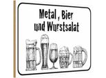 Vianmo Insegna In Legno 12X18 Cm Bier Und Wurstsalat