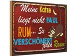 Vianmo Insegna In Legno 12X18 Cm Meine Katze Liegt Nicht Faul Rum