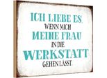 Vianmo Insegna In Legno 20X30 Cm Meine Frau Mich Werkstatt LäSst