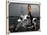 Vianmo Insegna In Legno 20X30 Cm Motorrad Bike Girl Pinup Frau