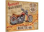 Vianmo Insegna In Legno 12X18 Cm Motorrad America`S Main Street Route 66