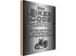 Vianmo Insegna In Legno 18X12 Cm Motorrad Biker Code Freedom Getting