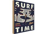 Vianmo Insegna In Legno 30X20 Cm Miami Surf Time Long Beach