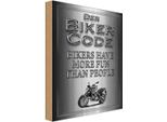 Vianmo Insegna In Legno 18X12 Cm Motorrad Biker Code More Fun People