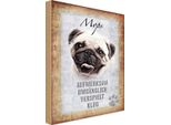 Vianmo Insegna In Legno 18X12 Cm Mops Hund